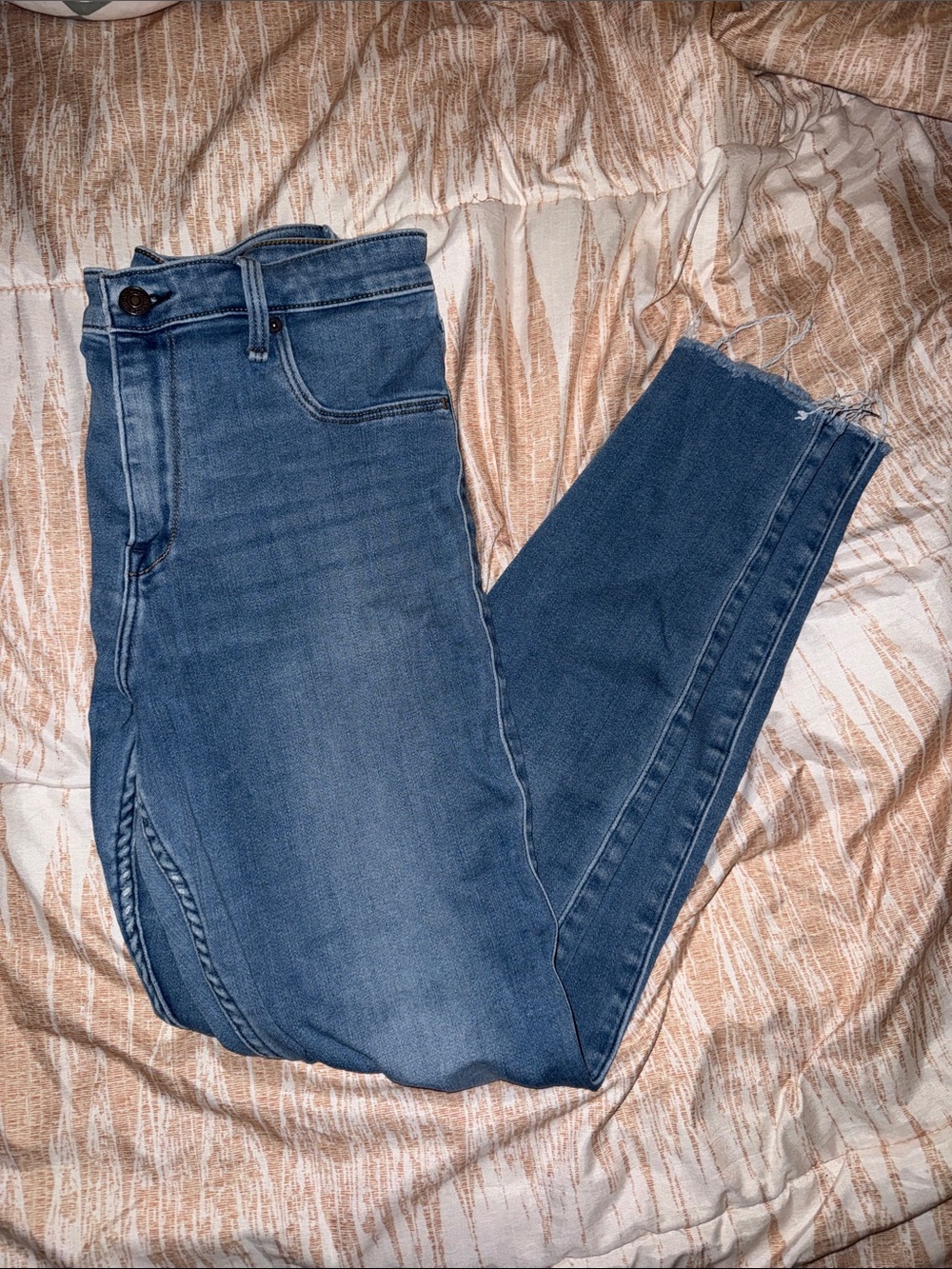 Abercrombie & Fitch Medium Blue High-Rise Skinny Jeans